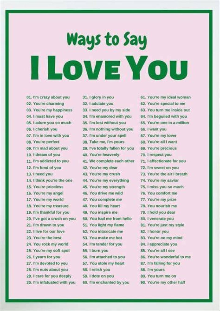 156 Ways to Say "I Love You" Without Actually Saying "I Love You"