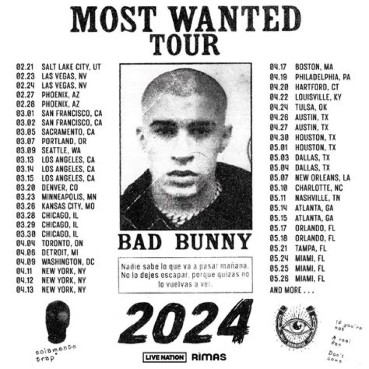 Bad Bunny Announces His ‘Most Wanted’ Tour For 2024