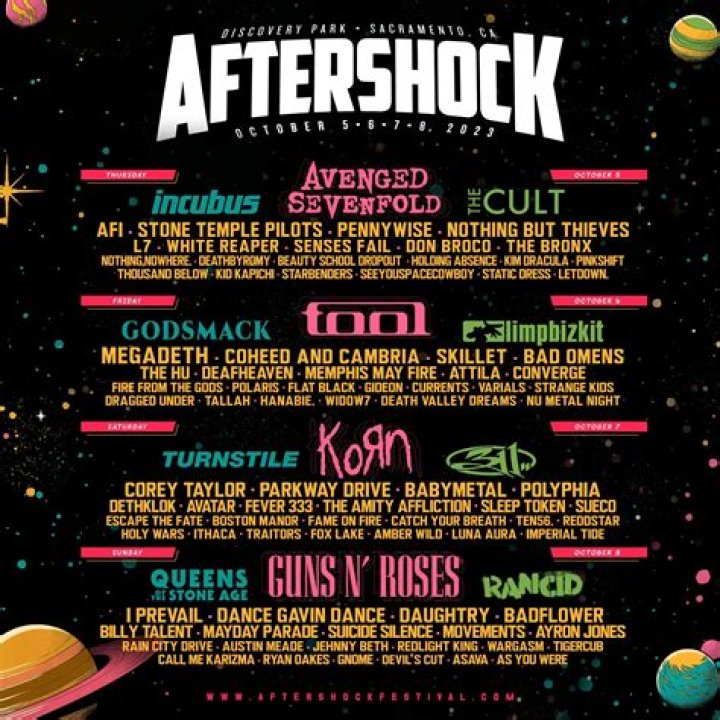 Danny Wimmer Presents (DWP) Announces Lineup For Aftershock 2023 With Tool, Guns N’ Roses, Korn, & More