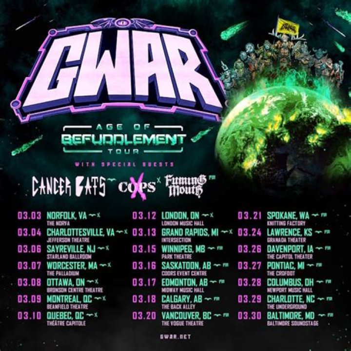 GWAR Announces Major North American Tour