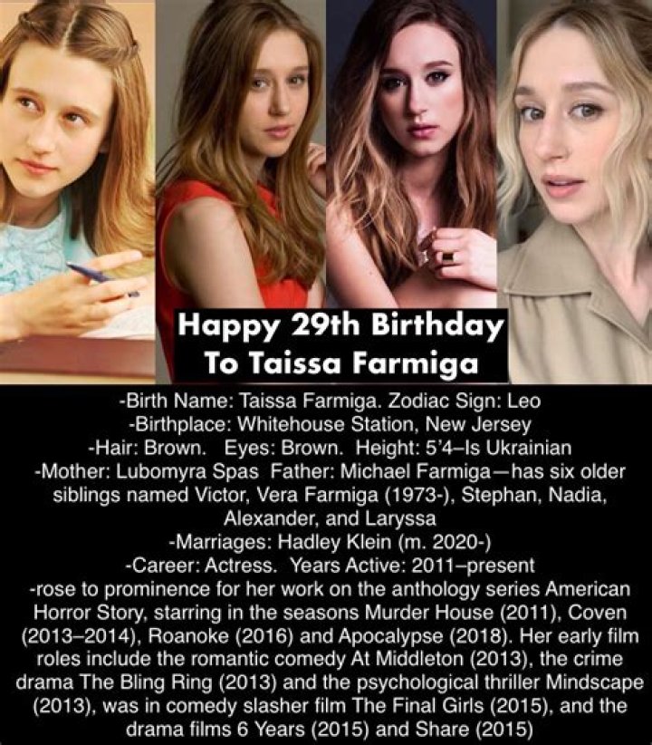 Taissa Farmiga Height, Weight, Age, Spouse, Family, Facts, Biography
